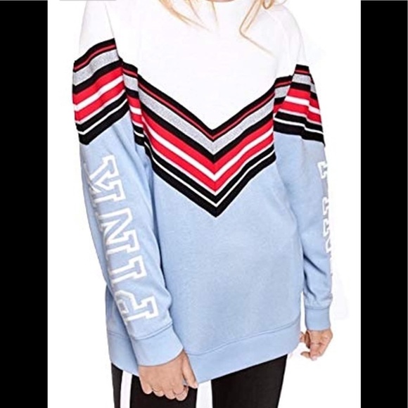 Pink Campus Tunic Pullover Sweater Blue Large - Picture 6 of 13